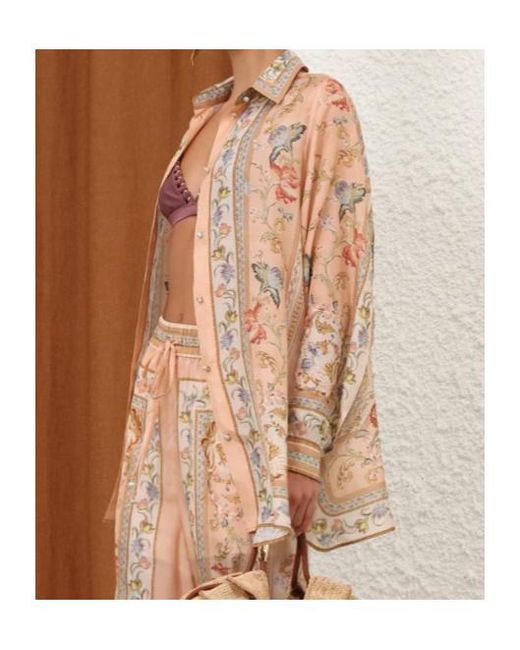 Zimmermann Brown Roselight Relaxed Print Top