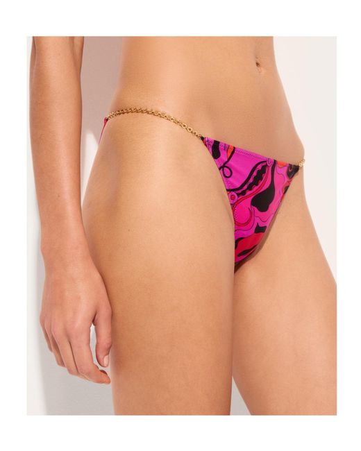 Emilio Pucci Pink Pucci Chain Trim Bikini Briefs