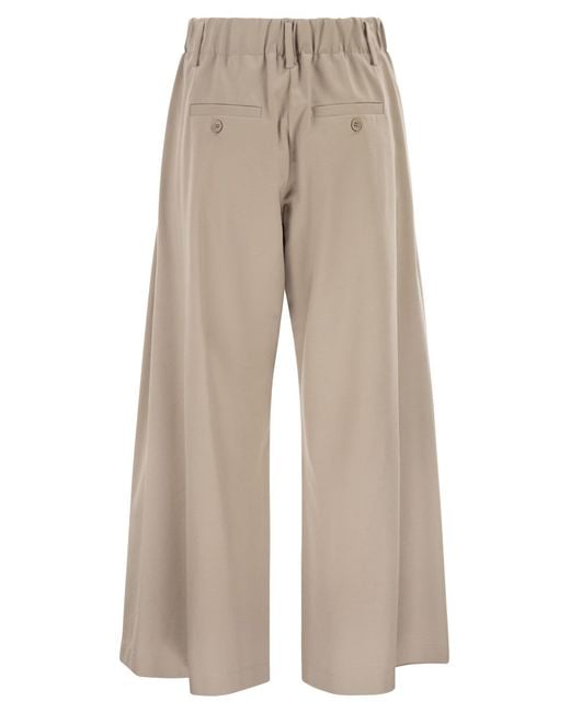 Brunello Cucinelli Natural Drawstring Straight-Leg Trousers