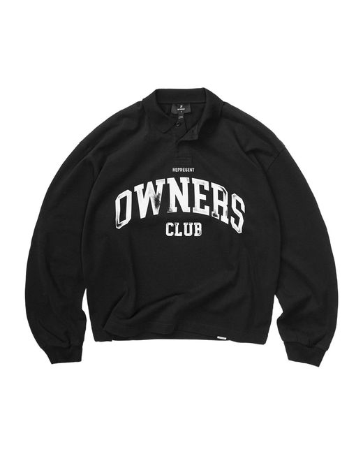 Represent Black Owners Club Polo Sweatshirt for men