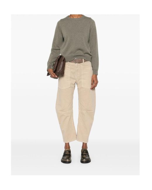 Nili Lotan Natural Belt-Loop Casual Pants