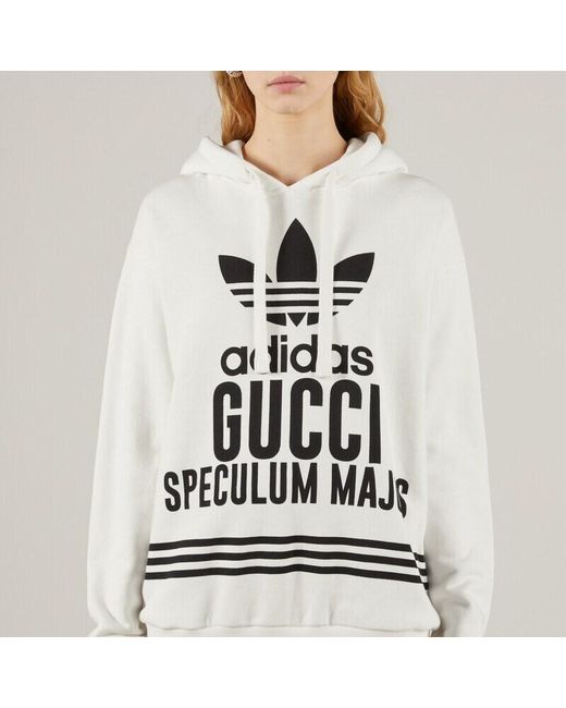 Gucci White X Adidas Hooded Hoodie