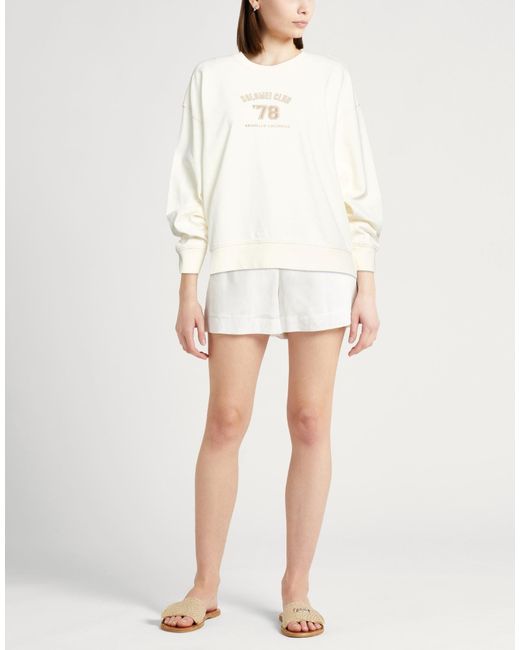 Brunello Cucinelli White Minimalist Solid Color Long Sleeve Sweatshirt
