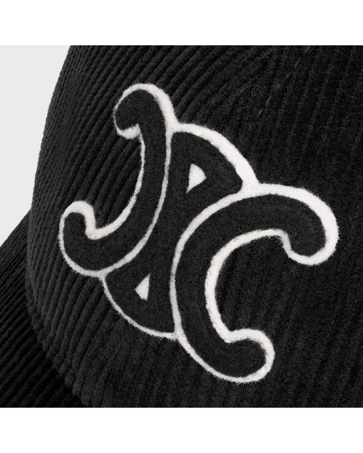Céline Black Triomphe Baseball Cap for men