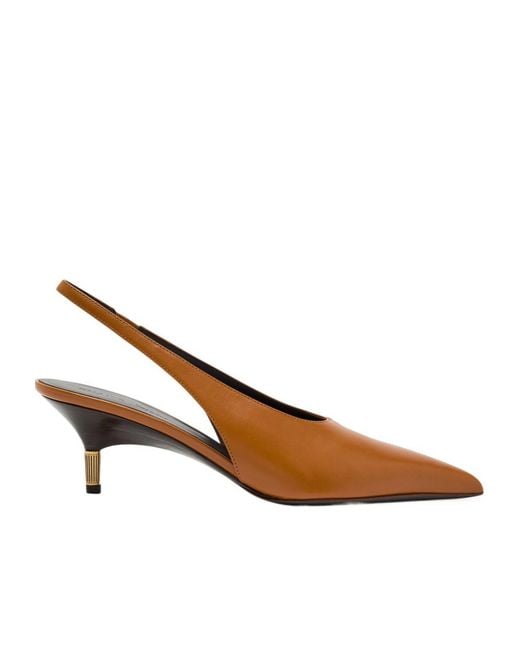 Khaite Brown High Heels With Leather Back Straps