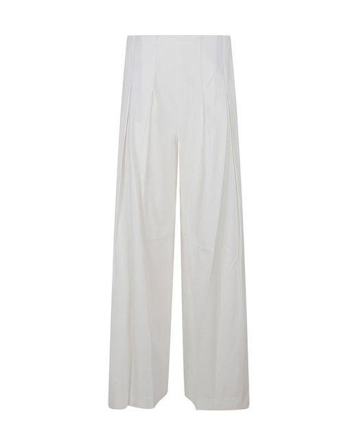 Alice + Olivia White Pleated Pants