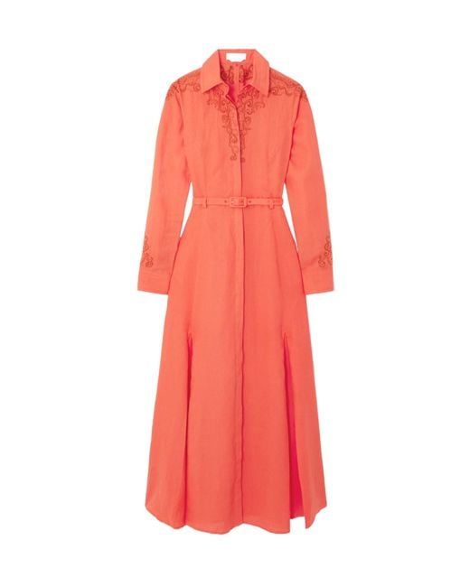 Gabriela Hearst Red Long-Sleeved Dress