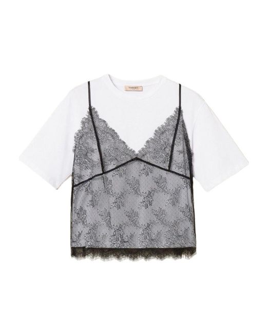 Twinset Gray Short-Sleeved T-Shirt