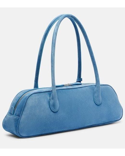 Magda Butrym Blue Brigitte Trapeze Suede Shoulder Bag