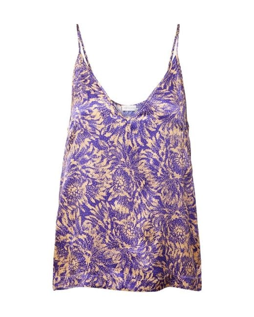 Dries Van Noten Purple Floral Silk Camisole