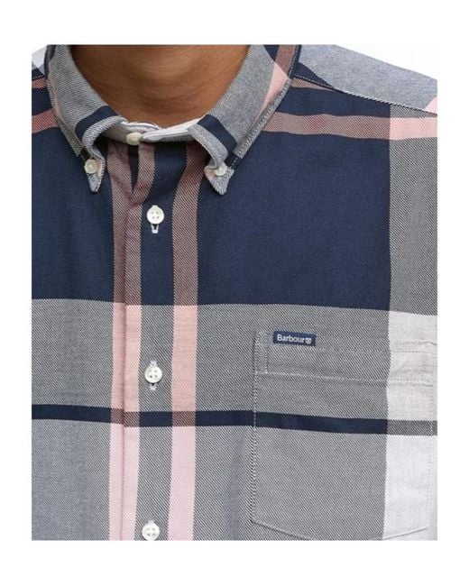 Barbour Blue Long Sleeve Patterned Shirt for men