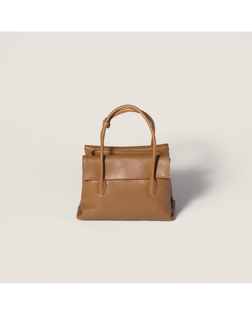 Miu Miu Brown Solitaire Logo-Detailed Tote Bag