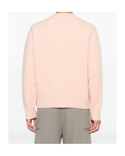 AMI Pink Long-Sleeved Cardigan for men
