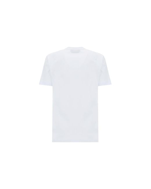 MSGM White Logo Printed Crewneck T-Shirt