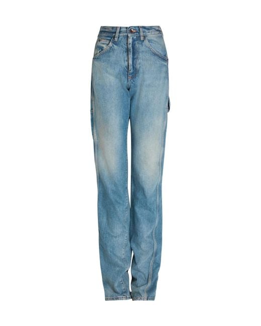Maison Margiela Blue Twisted-Seam Straight-Leg Jeans