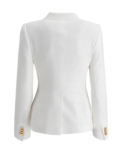 Tagliatore White Double-Breasted Tailored Jacket