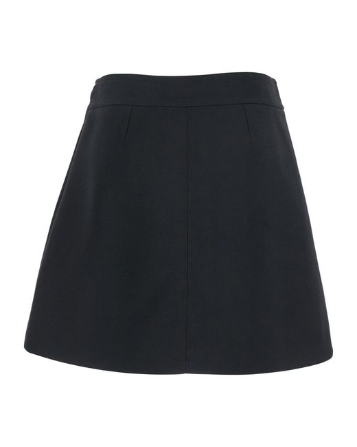 Celine Side Zip Skirt in Black | Lyst