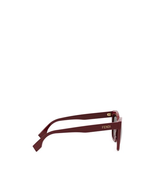 Fendi Brown Eyewear Butterfly Frame Sunglasses