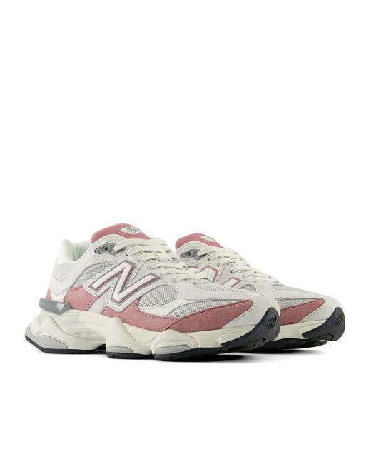 New Balance White 9060 Lace-Up Sneakers for men