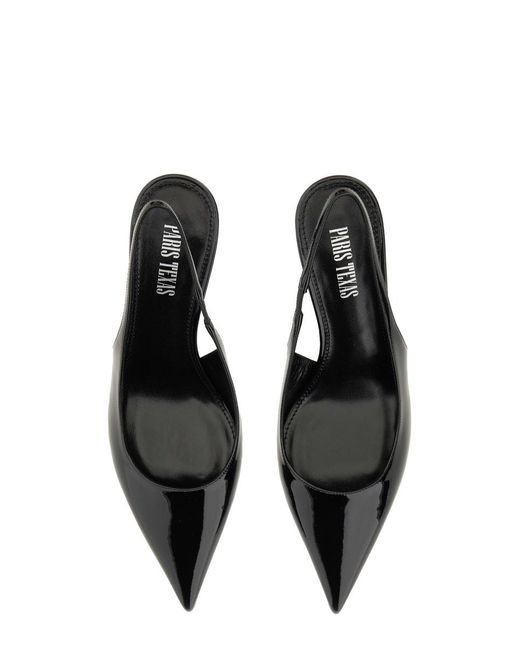 Paris Texas Black Pointed Toe Heeled Pumps