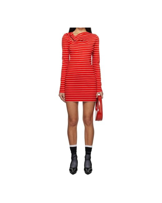 MSGM Red Striped Dress