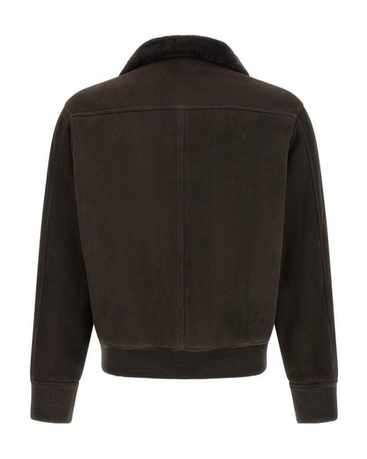 Giorgio Brato Black Long-Sleeve Bomber Jacket for men
