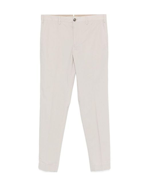 Incotex White Concealed Fly Pants for men