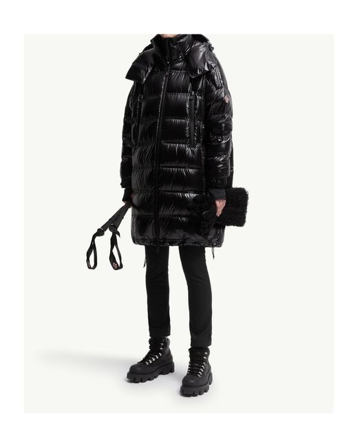 Moncler Black Rochelairs Hooded Long Down Jacket