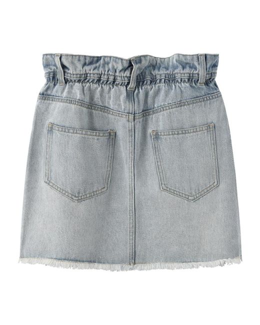 Marissa Chiara Blue Denim Skirt With Belt Loops