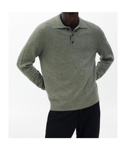 Rag & Bone Gray Declan Cashmere Polo Sweater for men