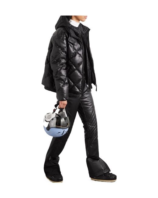 Bogner Black Lissi-D Hooded Layered Quilted Faux-Leather And Shell Jacket