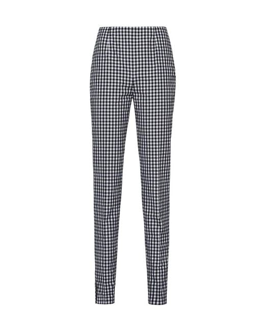 Prada Blue Stretch Gingham Check Pants