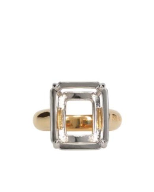Balenciaga Metallic Frame Oval Ring