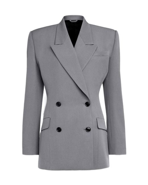 Alaïa Gray Alaïa Gabardine Tailored Jacket