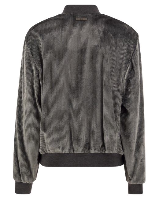 Peserico Gray Casual Zip-Up Jacket