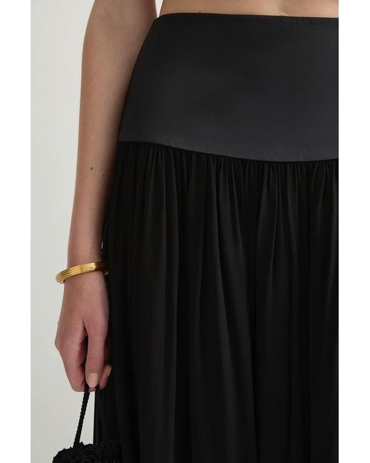Posse Black Solene Gathered Maxi Skirt