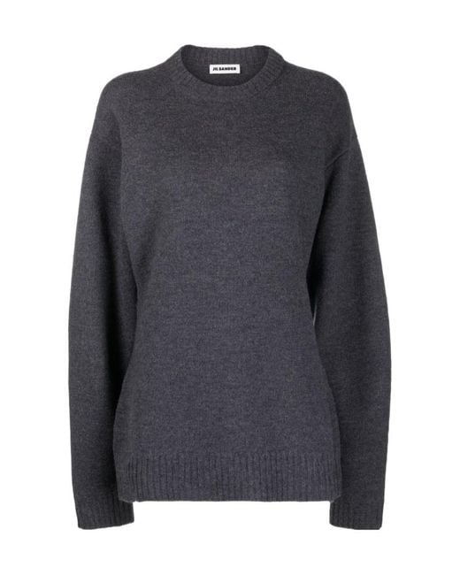 Jil Sander Blue Crew-Neck Wool Jumper