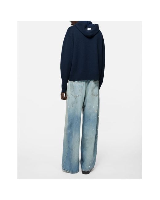 Acne Blue Cashmere Hoodie for men