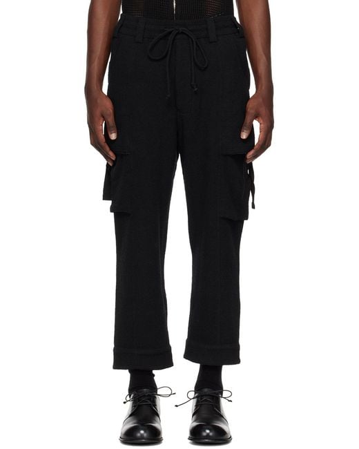 Song For The Mute Black Elastic Waistband Casual Pants for men