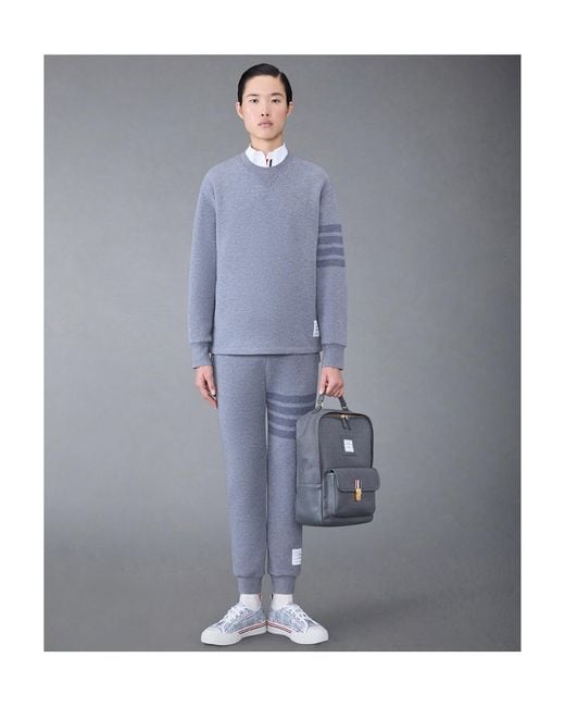 Thom Browne Blue 4-Bar Drawstring Joggers