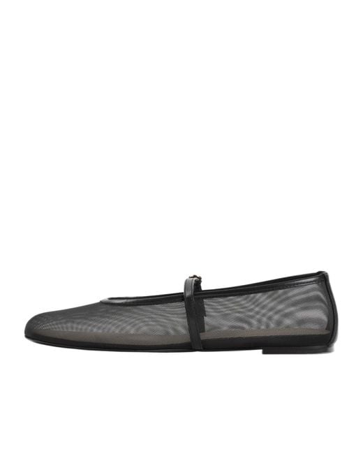 Stuart Weitzman Black Round Toe Ballet Shoes