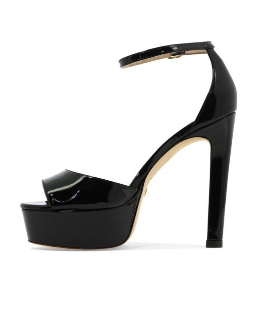 Stuart Weitzman Black 'Disco Platform' High Heeled Sandals