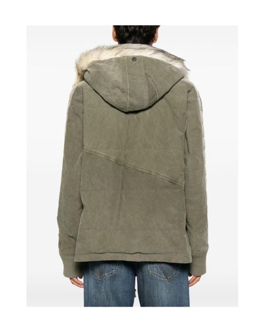 Greg Lauren Green Army Tent Retro Zip-Up Jacket for men