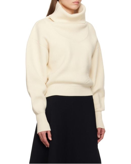 Jacquemus White The Pallone Turtleneck Knitted Sweater
