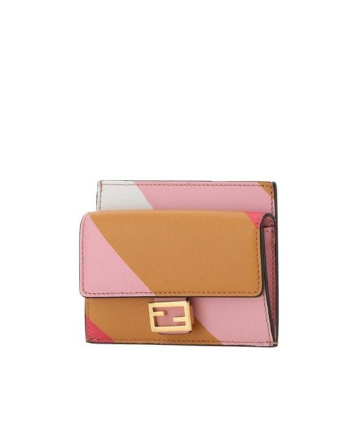 Fendi Pink Debossed-Logo Cardholder