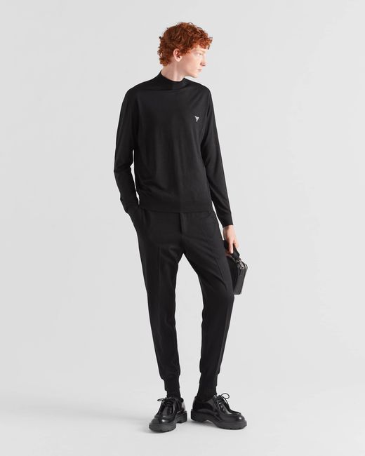 Prada Black Wool Blend Pants for men