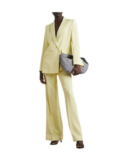 Galvan Yellow Wool Wide-Leg Pants