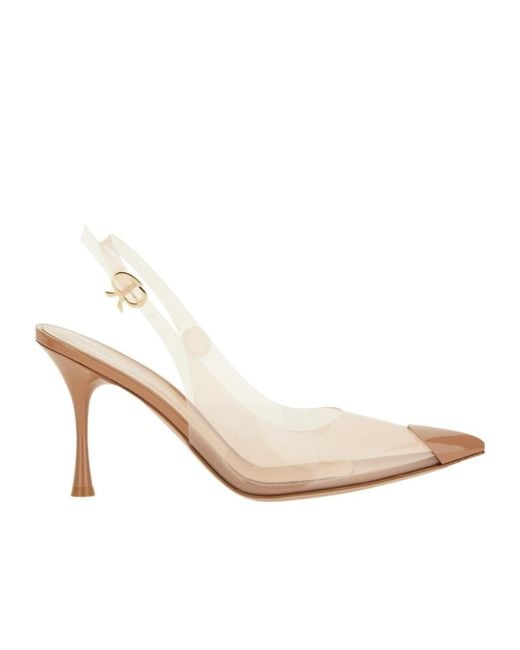 Gianvito Rossi White Diana Pointed Toe Slingback Pumps