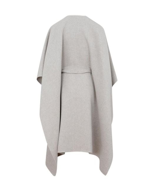 The Row Gray V-Neck Long Coat