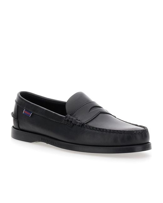Sebago Black Round Toe Loafers for men